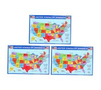 HIAKDOFT 3pcs United States Map Wall Art High-definition Vibrant Usa Geography Poster Fade-resistant Educational Wall Decor for Classroom Bedroom and Office Elegant America Map Print