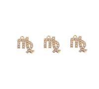 HIAKDOFT 3Pcs Zodiac Pendant Earrings Virgo Copper DIY Jewelry Elegant Birthstone Studs for Women Hypoallergenic Dangle Accessories