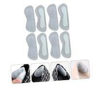 HIAKDOFT 4 Pairs Wear-Resistant Cow Leather Heel Pads for Foot Care Anti-wear Cushions with Double-Sided Tape Practical Heel Protectors for Preventing Blisters Grey Inserts Flats Boots and