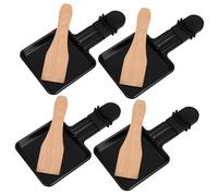 HIAKDOFT 4 Sets Rapid Heating Raclette Grill Pan with Cheese Melting Trays and Spatulas High-temperature Resistant Electric Grill for Meat Seafood and Barbecue Cooking at Home