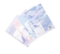 HIAKDOFT 4 Sets Simple Style Writing Paper with Vintage Letter Envelopes Fresh Stationery Office Supplies Double-Sided Delicate Letter Paper for DIY Crafting and Personal Correspondence