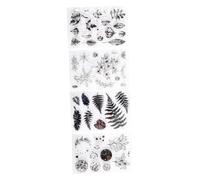 HIAKDOFT 4 Sheets Clear Silicone Plants Flowers Ferns Fallen Leaves for DIY Scrapbooking Journaling Photo Album Crafting Reusable Embellishments