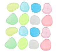 HIAKDOFT 400pcs Glow Dark Aquarium Rocks Luminous Resin Pebbles for Fish Tank Decor Garden Landscaping and Outdoor Pathways Reusable Soft Glow Stones for Betta Fish and Micro Landscape