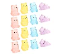 HIAKDOFT 40pcs Mini Glowing Bear Resin Figures Glow Dark Tiny Animal Ornaments for Micro Fairy Garden Dollhouse Aquarium and DIY Craft Accessories Soft Night Light Decoration