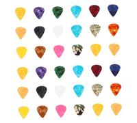 HIAKDOFT 40pcs Mixed Size Abs Guitar Picks Set Universal Musical Instrument Accessories for Acoustic and Electric Guitars Sturdy Plectrums and Playing Random Color