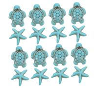 HIAKDOFT 40pcs Turquoise Sea Turtle and Beads for Jewelry Crafting Smooth Vibrant Fading-resistant Beads for DIY Bracelets and Necklaces Lightweight Ocean Animal Charms for Creative Designs