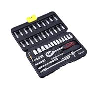HIAKDOFT 46PC Auto Repair Ratchet Wrench Combination Set Vanadium Steel Hand Tools Portable Mechanics Socket Kit with Toughness Random Color