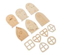 HIAKDOFT 48pcs Unpainted Mini Wooden Fairy Garden Doors DIY Craft Kits Blank Wood Slices for Painting and Home Decoration Creative Garden Decor