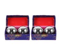 HIAKDOFT 4pcs Baoding Balls Hand Exercise Set for Elderly - Metal Chinese Health Massage Balls for Wrist Training, Hand Rehabilitation, and Stress Relief Therapy