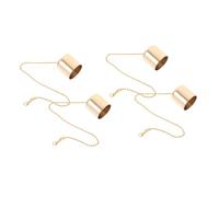 HIAKDOFT 4pcs Brass Candle Extinguisher Snuffer Caps with Chain Tiki Torch Replacement Heads for Safe Flame Extinguishing Candles Oil Lamps and Torches Fade-Resistant Decorative Accessory