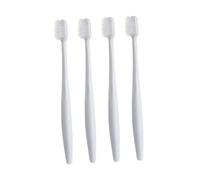 HIAKDOFT 4Pcs Bristle Toothbrush for Sensitive Teeth Bleeding Fine Hair Brushes Ergonomic Design for Adults Cleansing Gum Protection Grey Blue Random Color