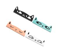 HIAKDOFT 4pcs Cartoon Cat Wooden Rulers Handheld Measuring Tools for School Office Drawing with Cute Animal Design Portable Compact Multipurpose