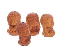HIAKDOFT 4pcs Carved Tibetan Wealth Goddess Wood Beads Natural Wooden Beads for Jewelry Making DIY Bracelet Necklace Crafts Charm Supplies for Sensitive Skin