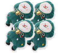 HIAKDOFT 4Pcs Christmas Tree Catnip Chew for Cats Kitten Interactive Plush Teething Indoor Cat Dental Chew