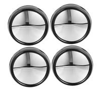 HIAKDOFT 4Pcs Convex Office Cubicle Mirror for Computer Monitor Rear View Safety Visibility Enhancement Black Compact Design for Personal Security and Blind Spot Awareness