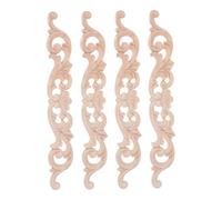 HIAKDOFT 4pcs European Style Wood Carved Corner Appliques Unpainted Vintage Floral Relief Decals for Wall Cabinet Door Dresser Nightstand DIY Home Decoration