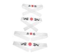 HIAKDOFT 4pcs Japanese Ninja Karate Headbands for Samurai Bandana Reusable Costume Accessory for Karate Training Workout Sports Cooking Party Decorations