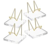 HIAKDOFT 4pcs Large Crystal Sphere Stand Base 7x7cm Marble Display Cube Holder for Gemstones Geodes Mineral Spheres Decorative Display Risers for Home Décor