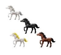 HIAKDOFT 4pcs Lifelike Mini Horse Statues PVC Figurines Realistic Home Decoration Ornaments for Educational and Indoor Display