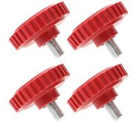 HIAKDOFT 4pcs M8 Red Plastic Scale Feet with Screws, Adjustable Shock-absorbing Anti-vibration Pads for Electronic Floor Scales, Heavy-duty Leveling Bases Suitable for Industrial and Home