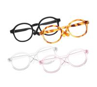 HIAKDOFT 4pcs Pets Sunglasses Lightweight Plastic Decorative Cat Dog Glasses for Party Cosplay Birthday Festival Accessories with Transparent Leopard Pattern