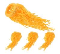 HIAKDOFT 4pcs Simulated Seaweed Egg Collector Eggs Breeding Mop for Aquarium Laying Fish Mop Floating Breeding Grabber Floating Fish Hideout Laying Orange