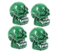 HIAKDOFT 4pcs Skull Shaped Resin Tire Valve Caps Leak Stem Covers Fit for Cars Motorcycles Bikes Edgy Car Wheel Air Valve Accessories for Long Distance Travel