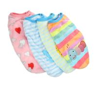 HIAKDOFT 4Pcs Small Dog Flannel Vest Warm Winter Pet Clothes for Pomeranian Schnauzer Thickened Soft Cute Cartoon Design