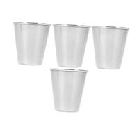 HIAKDOFT 4Pcs Stainless Steel Small Beverage Cups Shatterproof Water Shot Glasses for Juice Coffee Milk Hot Cold Drinks Metal Tumblers
