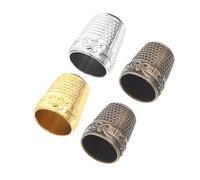 HIAKDOFT 4pcs Thickened Brass Sewing Thimble Protectors with Enhanced Finger Shield for Quilting Embroidery Hand Sewing Knitting Vintage Finger Protection Caps