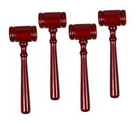 HIAKDOFT 4Pcs Wooden Auction Hammer Smooth Edges Hand Eye Coordination for Boys Creative Judge Gavel Tools Gift