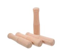 HIAKDOFT 4pcs Wooden Pestle Large Head Garlic Crusher and Medicinal Grinder Smooth Polished Surface Manual Kitchen Tool for Crushing Grinding Spices Juicing and Food Mashing