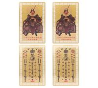 HIAKDOFT 4Pcs Year Horse Feng Shui Taisui Gold Cards Traditional Chinese Year Amulet for Peace Protection Health Wealth Portable Spiritual Keepsake