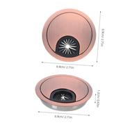 HIAKDOFT 4pcs Zinc Alloy Desk Grommet Cable Hole Cover for Wire Organizer Desktop Cable Management for Office Home Study Conference with Red and Pearl Silver
