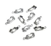 HIAKDOFT 5 Packs 50pcs Handmade DIY Zen Gesture Pendant Charms Alloy Metal Costume Accessories Delicate Stylish Creative Design for Anklet Necklace Jewelry Making