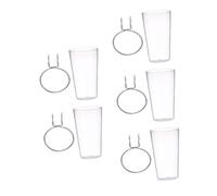 HIAKDOFT 5 Sets Pegboard Cups with Hooks Transparent Organizers for Tools Craft Supplies Home Storage Versatile Pegboard Bins Rings for Tidy Spaces