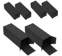HIAKDOFT 50Pcs Lipstick Packaging Boxes Bulk, 400G Thick Black Cardboard Lip Balm Paper Wrap Storage Organizer, 3.1X3.1X9Cm Essential Oil Boxes for Cosmetic and Party Use