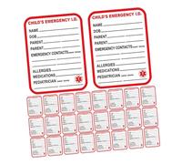 HIAKDOFT 50pcs Medical Id Stickers Red Emergency Alert Tags for Car Seats Safety Labels with Medical Info for Immediate Identification and Quick Response