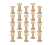 HIAKDOFT 50pcs Natural Wood Sewing Spools DIY Handmade Wooden Bobbins for Crafting Thread Winding Educational Wooden Blanks for Wire and Twine Holder