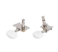 HIAKDOFT 5pcs Banjo Machine Head Tuning Pegs with Bushings Zinc Alloy and PVC White Silver Replacement for Broken Banjo Strings Includes Left and Right Machine Heads