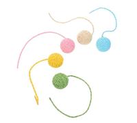 HIAKDOFT 5pcs Cat Scratching Post Replacement Ball Paper Tail Interactive Toy for Household Cat Entertainment Multi-functional Accessories Options Pink Sky Blue Yellow Beige Green