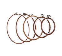 HIAKDOFT 5pcs DIY Embroidery Rings Oval Cross Stitch Frames Abs Retro Wood Look Smooth Polished Lightweight Hoop Tools for Sewing Craft Safe and Durable for Embroidery Lovers