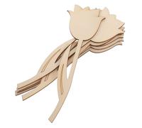 HIAKDOFT 5pcs Flower Shaped Cutout Wooden Slices for Adorable Natural Aesthetic Smooth Finish Creative Development DIY Projects Home Decor