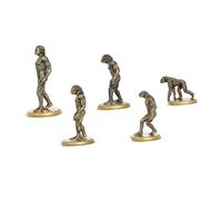 HIAKDOFT 5pcs Human Evolution Model Dark Gold Educational Simulation Man Figures for Learning Cognitive Development and Primitive History Teaching Aid