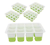 HIAKDOFT 5pcs Reusable Silicone Seedling Starter Trays Cell Nursery Pots for Indoor Greenhouse Gardening Lightweight Vegetable Planting Trays Optimized for Germination and Transplanting