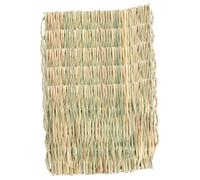 HIAKDOFT 5pcs Small Natural Straw Mat for Rabbit Bunny Guinea Pig Woven Grass Bed Mat Four Seasons Warm Cage Liner for Hamsters and Chinchillas