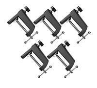 HIAKDOFT 5pcs Universal Microphone Boom Arm Table Clamp Mounts with Black Aluminum Base for Podcasting Recording and Gaming Desktop Mic Stand Accessories