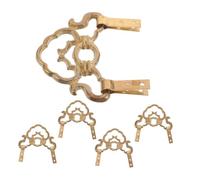 HIAKDOFT 5pcs Vintage Copper Picture Frame Hooks Smooth Polished Brass Wall Mounting Hardware Chinese Style Photo Hangers for Artwork Plaques Mirrors Home Decor
