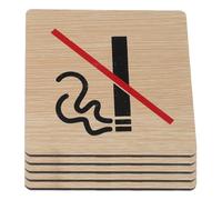 HIAKDOFT 5pcs Wooden No Smoking Sign Set for Restaurants Offices Malls - Handmade Rustic Table Tent Anti-Smoking Plaque for Hotel Club Room Desk Indicator