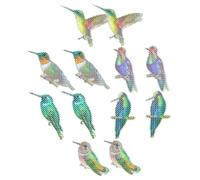 HIAKDOFT 6 Pairs Magnetic Hummingbird Window Stickers Rainbow Colorful Anti-Collision Decals for Bird Strike Prevention Home Office Screen Door Decor